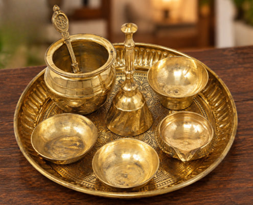 Brass Pooja Thali Set Small